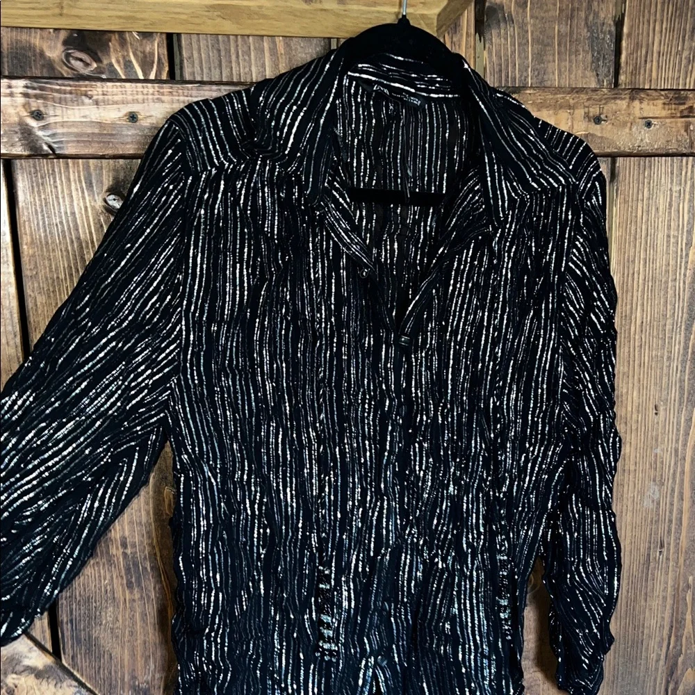 Zara Black and White Striped Top - Picture 2 of 8